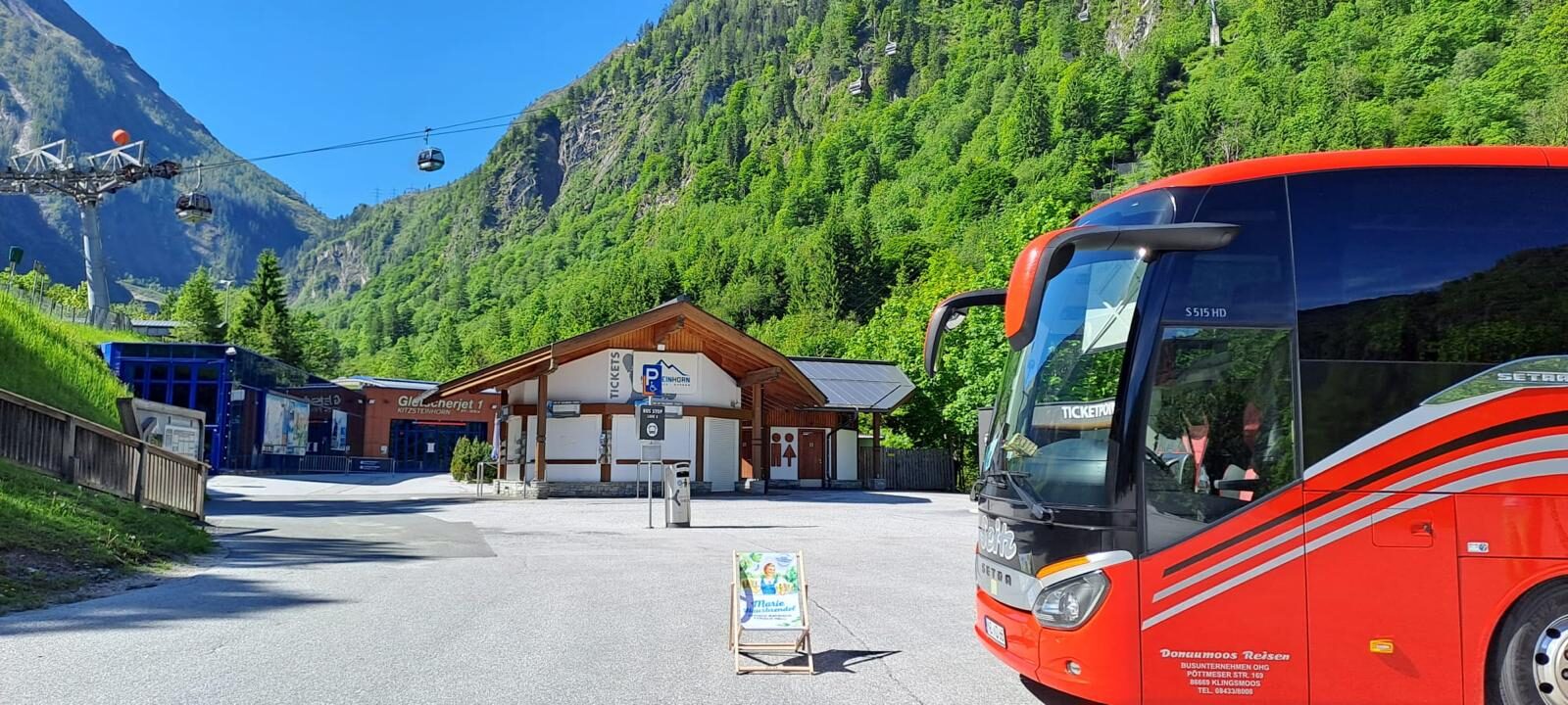 Setra-Reisebus Donaumoos Reisen am Gletscherjet Kaprun in den Hohen Tauern, Österreich